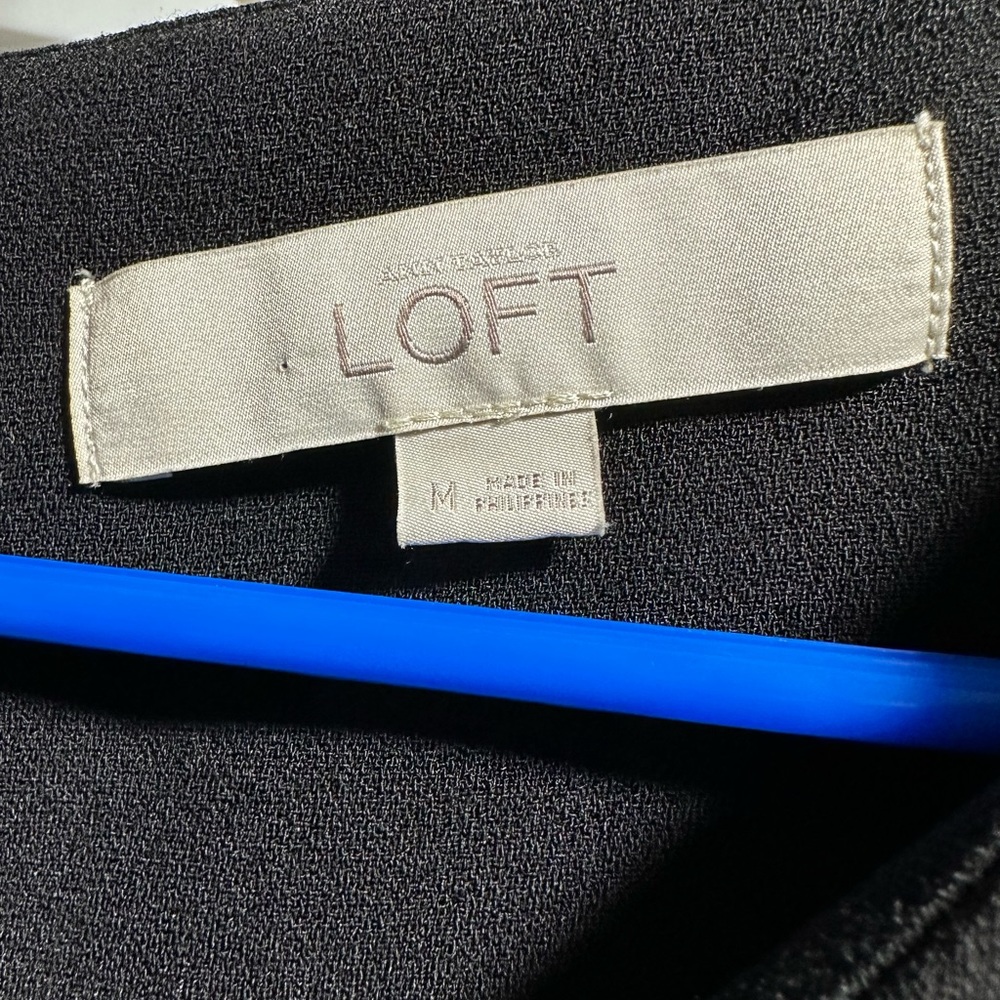 LOFT Dress Shirt Black Size Medium - Picture 3 of 3